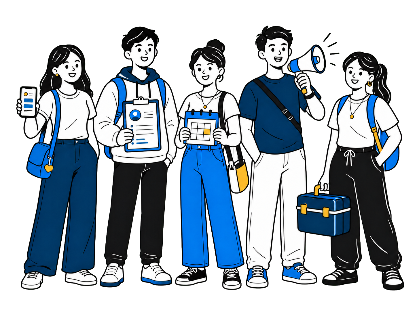 Five Cabugao youth representing KabaTrak services and community participation